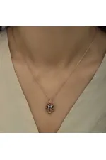 Gümüş Rose Kafesli Lotus Bayan Kolye Gümüş Rose Kafesli Lotus Bayan Kolye