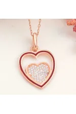 Gümüş Rose Kalp Kadın Kolye Gümüş Rose Kalp Kadın Kolye