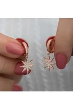 Gümüş Rose Sallantılı Kutup Yıldızı Kadın Küpe Gümüş Rose Sallantılı Kutup Yıldızı Kadın Küpe