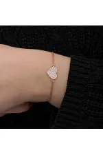Gümüş Rose Kalp Kadın Bileklik Gümüş Rose Kalp Kadın Bileklik