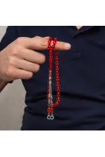 Metal Püsküllü Kırmızı Sıkma Kehribar Tesbih Metal Püsküllü Kırmızı Sıkma Kehribar Tesbih