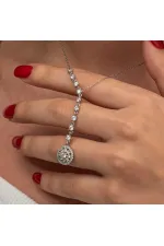 Gümüş Sıralı Zirkon Taşlı Çiçek Kadın Kolye Gümüş Sıralı Zirkon Taşlı Çiçek Kadın Kolye