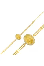Gümüş Gold Tuğralı Bayan Bileklik Gümüş Gold Tuğralı Bayan Bileklik