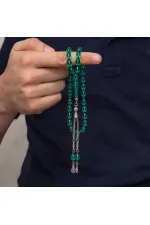 Metal Püsküllü Yeşil Sıkma Kehribar Tesbih Metal Püsküllü Yeşil Sıkma Kehribar Tesbih