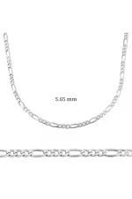 5.65 mm Gümüş Figaro Zincir - 160 mikron 5.65 mm Gümüş Figaro Zincir - 160 mikron