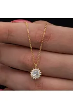 Gümüş Gold Minimal Yuvarlak Anturaj Kadın Kolye Gümüş Gold Minimal Yuvarlak Anturaj Kadın Kolye
