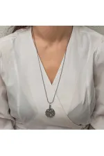 Gümüş Kazaziye Örgü Kadın Kolye Gümüş Kazaziye Örgü Kadın Kolye
