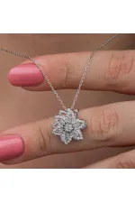 Gümüş Yıldız Baget Taşlı Dönen Stres Kadın Kolye Gümüş Yıldız Baget Taşlı Dönen Stres Kadın Kolye