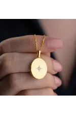 Gümüş Gold Kutup Yıldızı Açılabilir Kadın Kolye Gümüş Gold Kutup Yıldızı Açılabilir Kadın Kolye