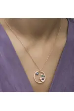 Gümüş Rose Nazarlı El ve Ayak İzi Bayan Kolye Gümüş Rose Nazarlı El ve Ayak İzi Bayan Kolye