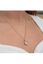 Gümüş Rose Sedef Taşlı Ay Yıldız Hilal Kadın Kolye Gümüş Rose Sedef Taşlı Ay Yıldız Hilal Kadın Kolye