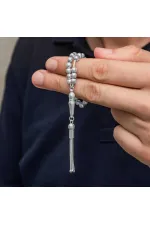 Gümüş Çizgili Yuvarlak Erkek Tesbih Gümüş Çizgili Yuvarlak Erkek Tesbih