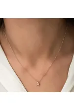Gümüş Rose 3 Boyutlu A Harf Bayan Kolye Gümüş Rose 3 Boyutlu A Harf Bayan Kolye