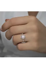 Gümüş Pembe Damla Taşlı Kadın Yüzük Gümüş Pembe Damla Taşlı Kadın Yüzük