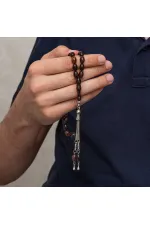Metal Püsküllü Koyu Kahve Arpa Kesim Tesbih Metal Püsküllü Koyu Kahve Arpa Kesim Tesbih