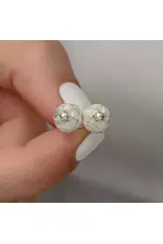 Gümüş Kazaziye Örgü Çivili Küpe Gümüş Kazaziye Örgü Çivili Küpe
