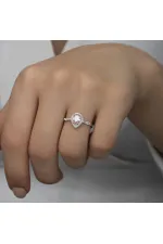 Gümüş Pembe Damla Taşlı Kadın Yüzük Gümüş Pembe Damla Taşlı Kadın Yüzük