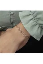 Gümüş Rose Oval Taşlı Bayan Bileklik Gümüş Rose Oval Taşlı Bayan Bileklik