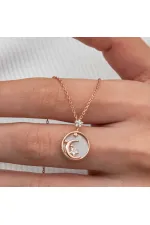 Gümüş Rose Sedef Taşlı Ay Yıldız Hilal Kadın Kolye Gümüş Rose Sedef Taşlı Ay Yıldız Hilal Kadın Kolye