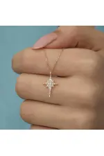 Gümüş Rose Kutup Yıldızı Kadın Kolye