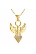 Gümüş Gold Zirkon Taşlı Anka Kuşu Kadın Kolye Gümüş Gold Zirkon Taşlı Anka Kuşu Kadın Kolye