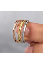 Gümüş 3 Renk Ajda Kadın Yüzük Gümüş 3 Renk Ajda Kadın Yüzük