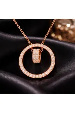 Gümüş Rose İç İçe Geçmiş Halka Kadın Kolye Gümüş Rose İç İçe Geçmiş Halka Kadın Kolye
