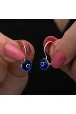 Gümüş Sallantılı Nazar Kadın Küpe Gümüş Sallantılı Nazar Kadın Küpe