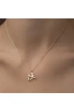 Gümüş Rose Tek Taşlı Uçak Kadın Kolye Gümüş Rose Tek Taşlı Uçak Kadın Kolye