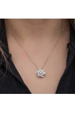 Gümüş Yıldız Baget Taşlı Dönen Stres Kadın Kolye Gümüş Yıldız Baget Taşlı Dönen Stres Kadın Kolye