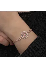 Gümüş Rose Renkli Yaşam Çiçeği Kadın Bileklik Gümüş Rose Renkli Yaşam Çiçeği Kadın Bileklik