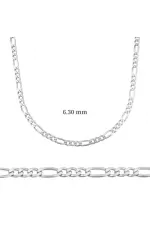 6.30 mm Gümüş Figaro Zincir - 180 mikron 6.30 mm Gümüş Figaro Zincir - 180 mikron