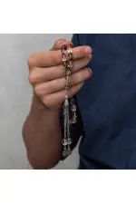 Metal Püsküllü Füme Şeffaf Sıkma Kehribar Tesbih Metal Püsküllü Füme Şeffaf Sıkma Kehribar Tesbih