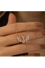 Gümüş Rose Kanatlı Melek Kolye Gümüş Rose Kanatlı Melek Kolye