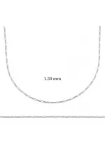 1.50 mm Gümüş Figaro Zincir - 0.40 mikron 1.50 mm Gümüş Figaro Zincir - 0.40 mikron