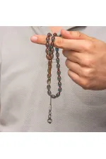 Gümüş Şeffaf Kazaz Püsküllü Sıkma Kehribar Tesbih