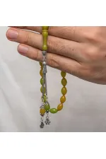 Gümüş Püsküllü Sıkma Kehribar Tesbih Gümüş Püsküllü Sıkma Kehribar Tesbih