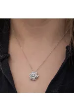 Gümüş Yıldız Baget Taşlı Dönen Stres Kadın Kolye Gümüş Yıldız Baget Taşlı Dönen Stres Kadın Kolye