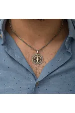 Gümüş Pusula Unisex Kolye Gümüş Pusula Unisex Kolye
