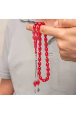 Gümüş Kırmızı Ateş Kehribar Tesbih
