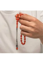Gümüş 1000 Ayar Kazaz Püsküllü Sıkma Kehribar Tesbih Gümüş 1000 Ayar Kazaz Püsküllü Sıkma Kehribar Tesbih
