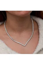 Gümüş V Model Su Yolu Kadın Kolye Gümüş V Model Su Yolu Kadın Kolye