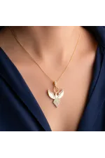 Gümüş Gold Zirkon Taşlı Anka Kuşu Kadın Kolye Gümüş Gold Zirkon Taşlı Anka Kuşu Kadın Kolye