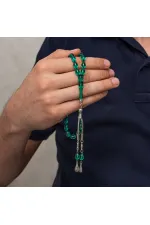 Metal Püsküllü Yeşil Sıkma Kehribar Tesbih Metal Püsküllü Yeşil Sıkma Kehribar Tesbih