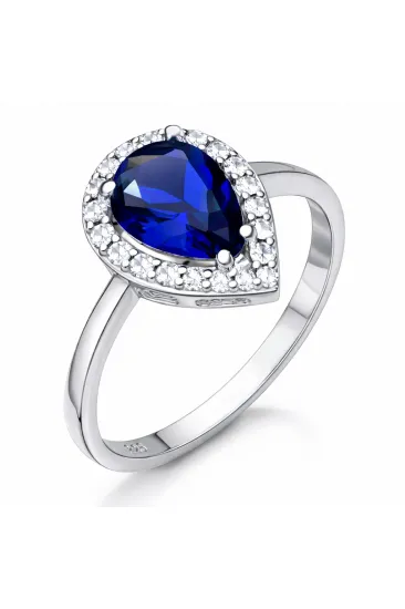 Gümüş Damla Safir Taşlı Kadın Yüzük Gümüş Damla Safir Taşlı Kadın Yüzük