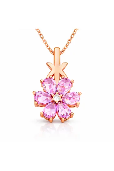 Gümüş Rose Pembe Sevgi Çiçeği Kadın Kolye Gümüş Rose Pembe Sevgi Çiçeği Kadın Kolye