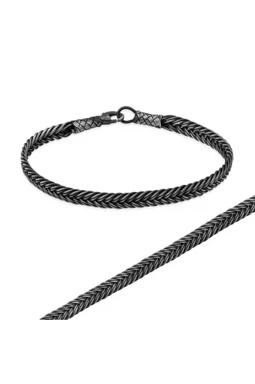 Gümüş El Sarması Kazaziye Unisex Bileklik Gümüş El Sarması Kazaziye Unisex Bileklik