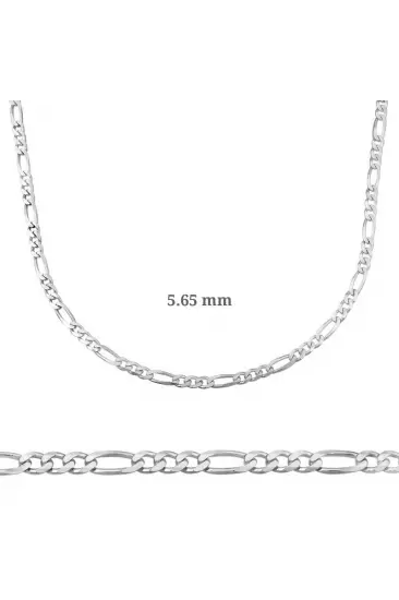 5.65 mm Gümüş Figaro Zincir - 160 mikron 5.65 mm Gümüş Figaro Zincir - 160 mikron