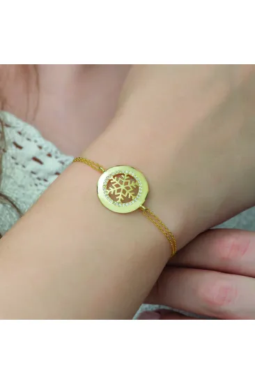 Gümüş Gold Kar Tanesi Bayan Bileklik Gümüş Gold Kar Tanesi Bayan Bileklik
