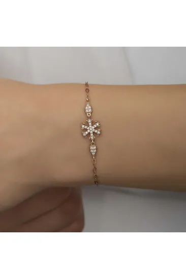 Gümüş Rose Kar Tanesi Kadın Bileklik Gümüş Rose Kar Tanesi Kadın Bileklik